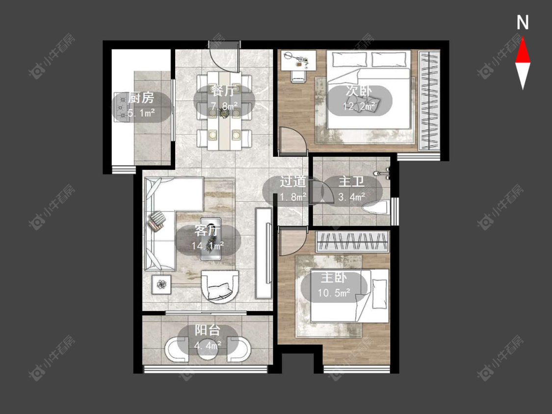常州宝龙国际花园一期在售二手房源户型图_小牛看房