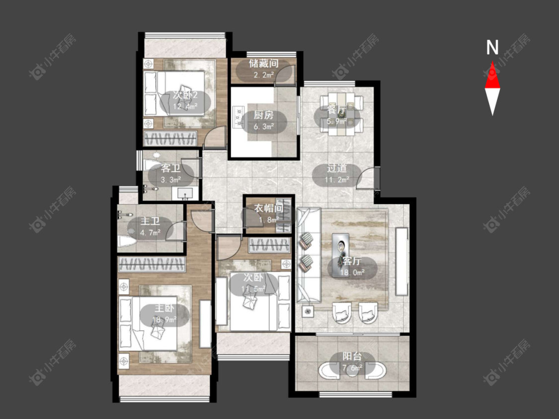 常州奥林匹克花园在售二手房源户型图_小牛看房