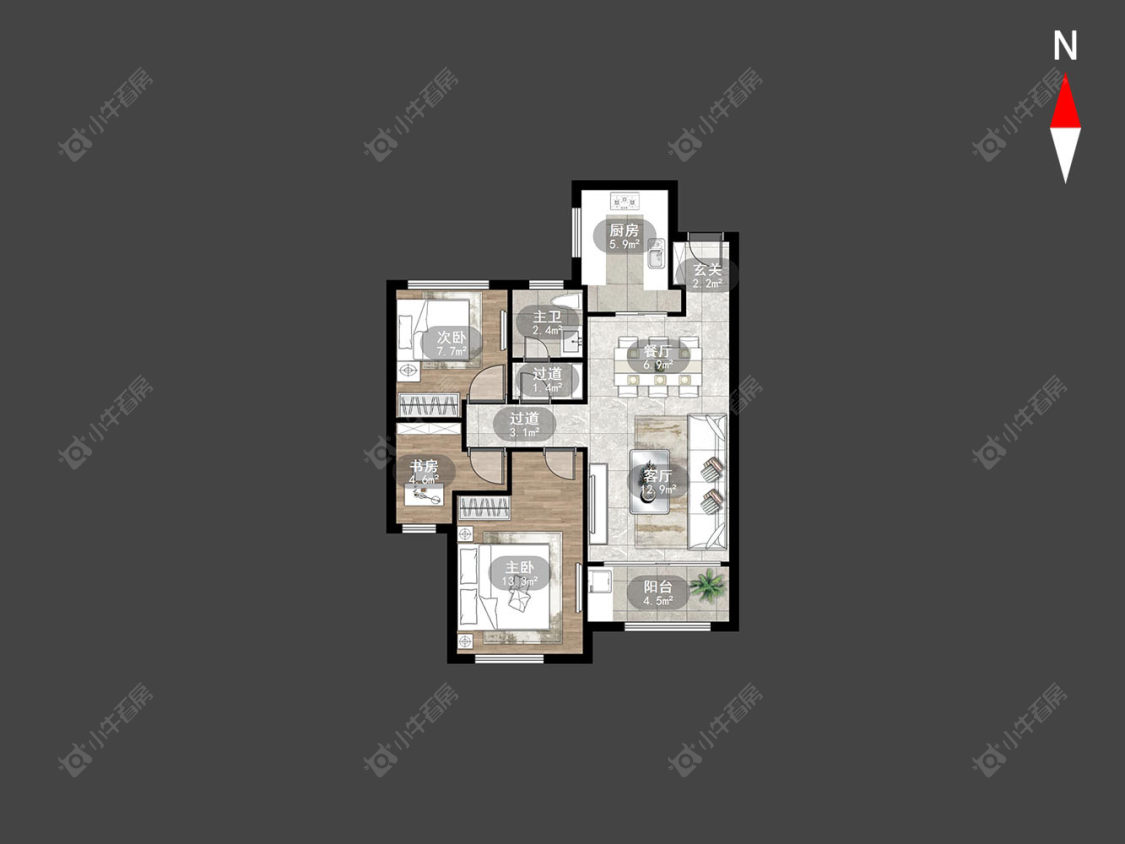 常州保利公园九里在售二手房源户型图_小牛看房