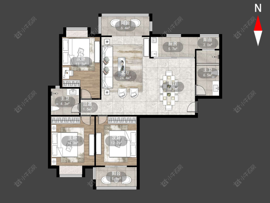 常州河景花园在售二手房源户型图_小牛看房