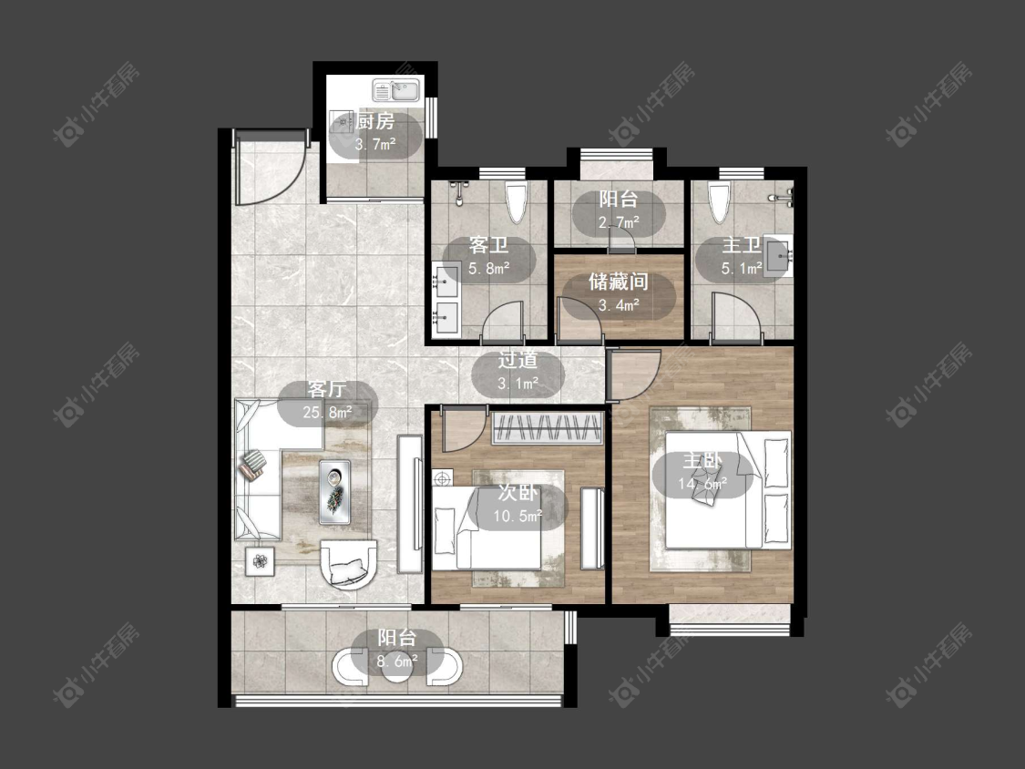 丹阳金茂国际社区在售二手房源户型图_小牛看房