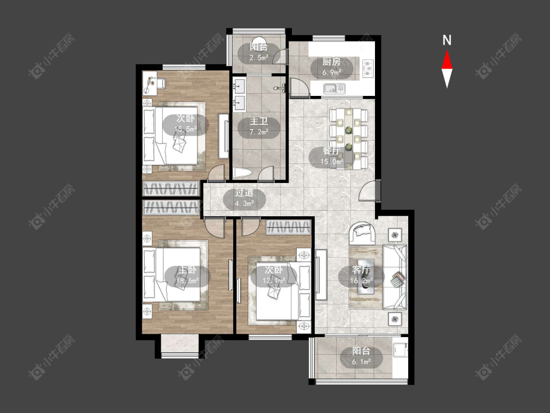 景潭花园CD区房源户型图 常州景潭花园CD区在售二手房源户型图_小牛看房