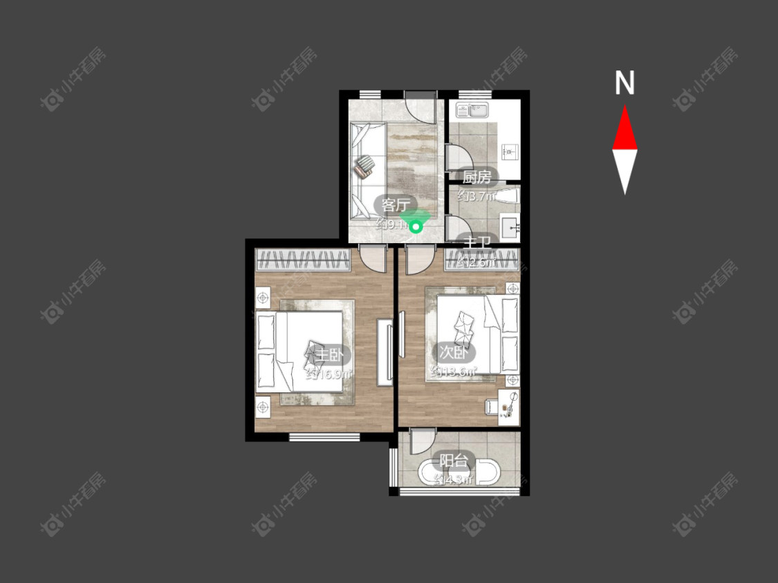 常州五角场西村在售二手房源户型图_小牛看房