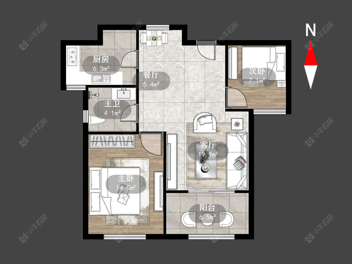 常州新城春天里在售二手房源户型图_小牛看房