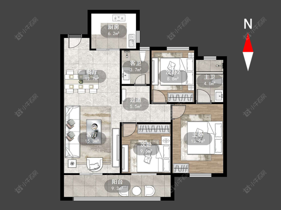 常州山水雅居在售二手房源户型图_小牛看房