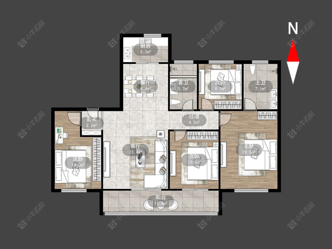 常州天启瑞禧花园在售二手房源户型图_小牛看房