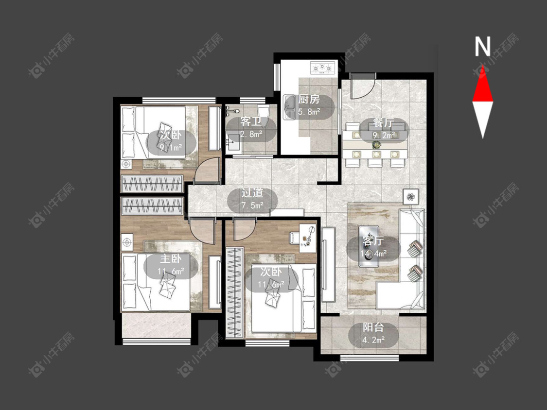世茂香槟湖五期房源户型图 常州世茂香槟湖五期在售二手房源户型图_小牛看房