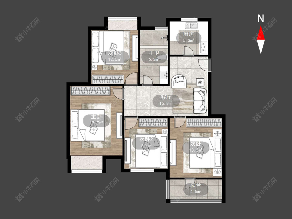 蓝色星空房源户型图 常州蓝色星空在售二手房源户型图_小牛看房
