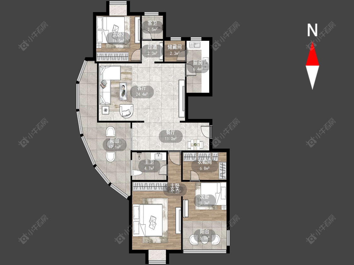 常州府琛花园在售二手房源户型图_小牛看房
