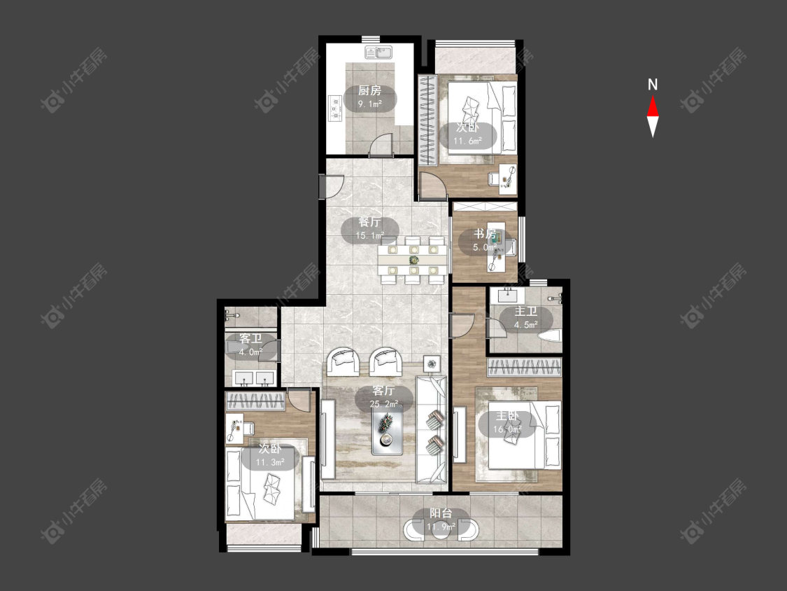 常州尧塘公路花园在售二手房源户型图_小牛看房