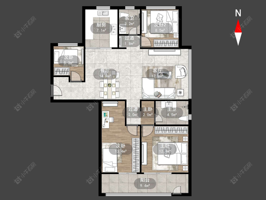 常州新城和昱云璟苑在售二手房源户型图_小牛看房