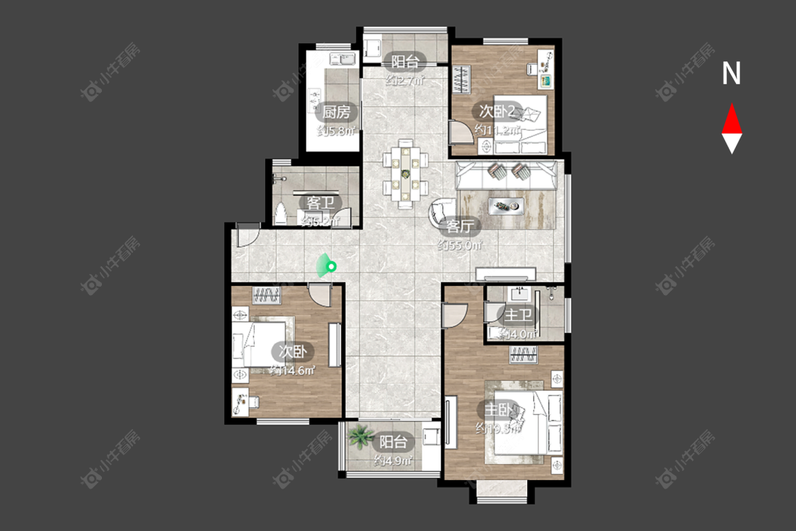 常州四季新城南苑在售二手房源户型图_小牛看房