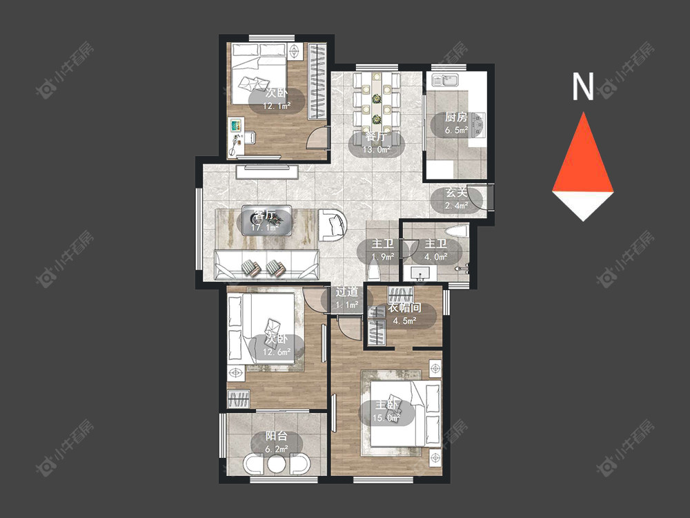 常州景城名轩在售二手房源户型图_小牛看房