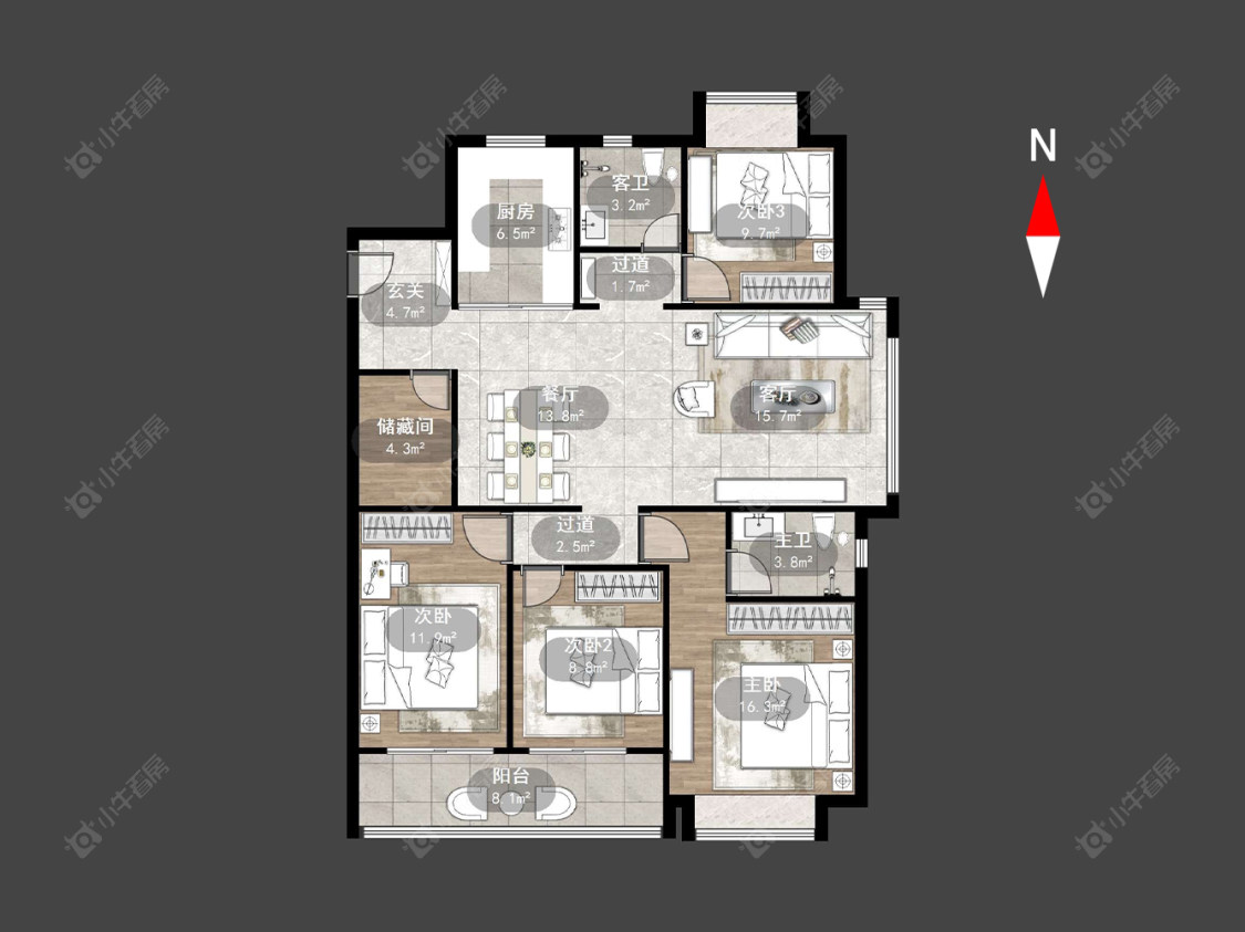 常州九洲玺在售二手房房源户型图_小牛看房