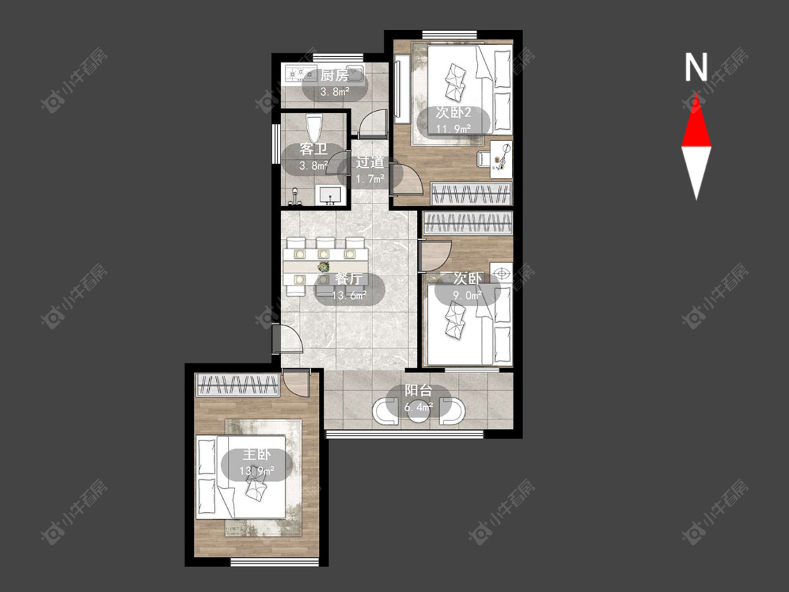 常州河苑新村在售二手房源户型图_小牛看房
