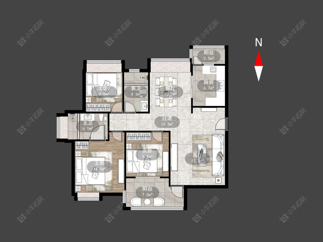 常州世茂香槟湖一期在售二手房源户型图_小牛看房