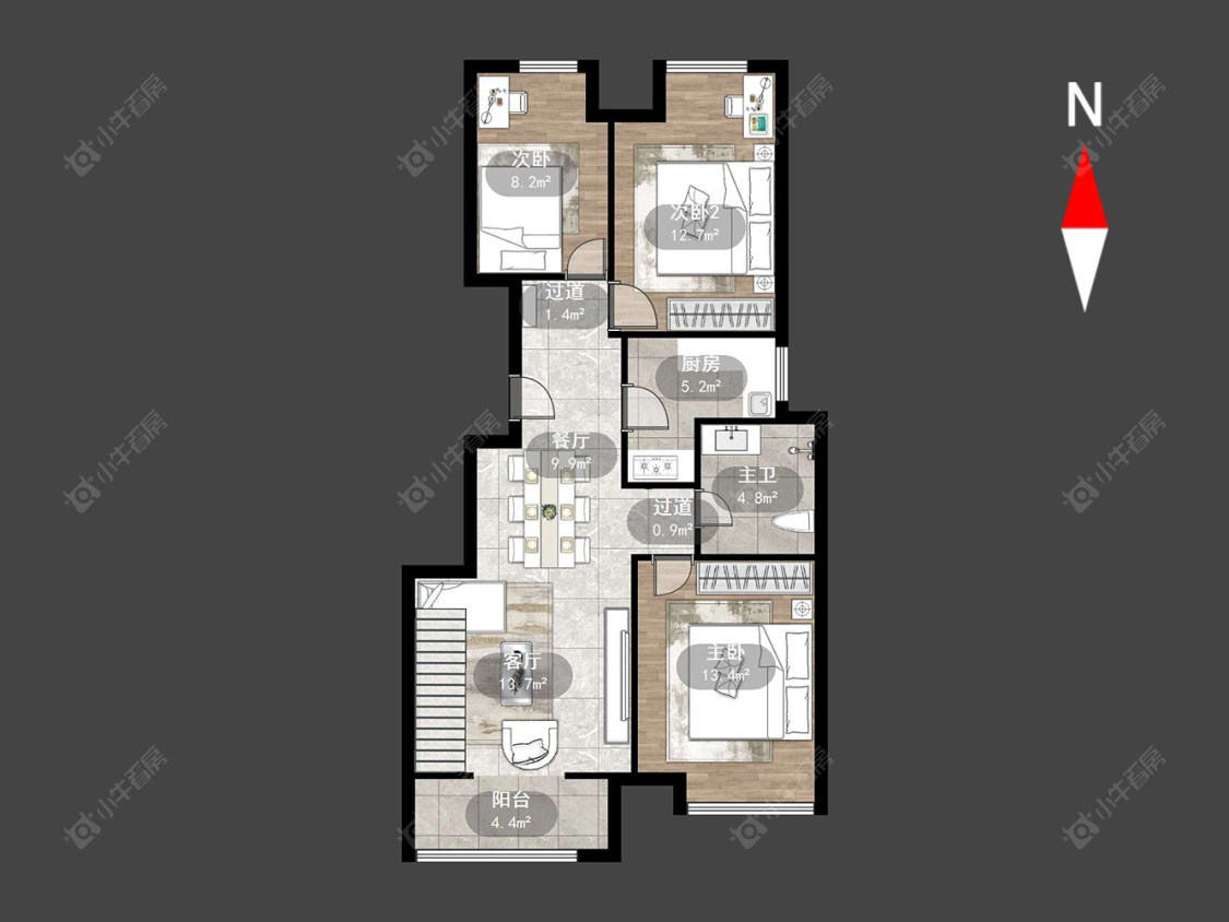 常州清水湾花园一期在售二手房源户型图_小牛看房