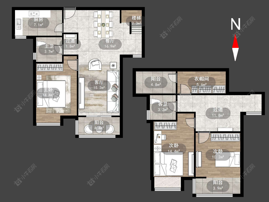 常州新城逸境园在售二手房源户型图_小牛看房