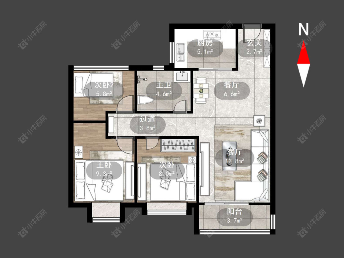 常州蓝光晶曜在售二手房源户型图_小牛看房