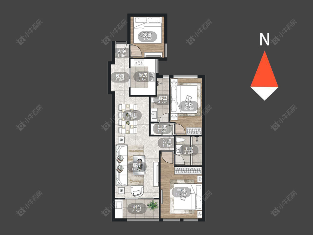 常州檀香湾玺悦在售二手房源户型图_小牛看房