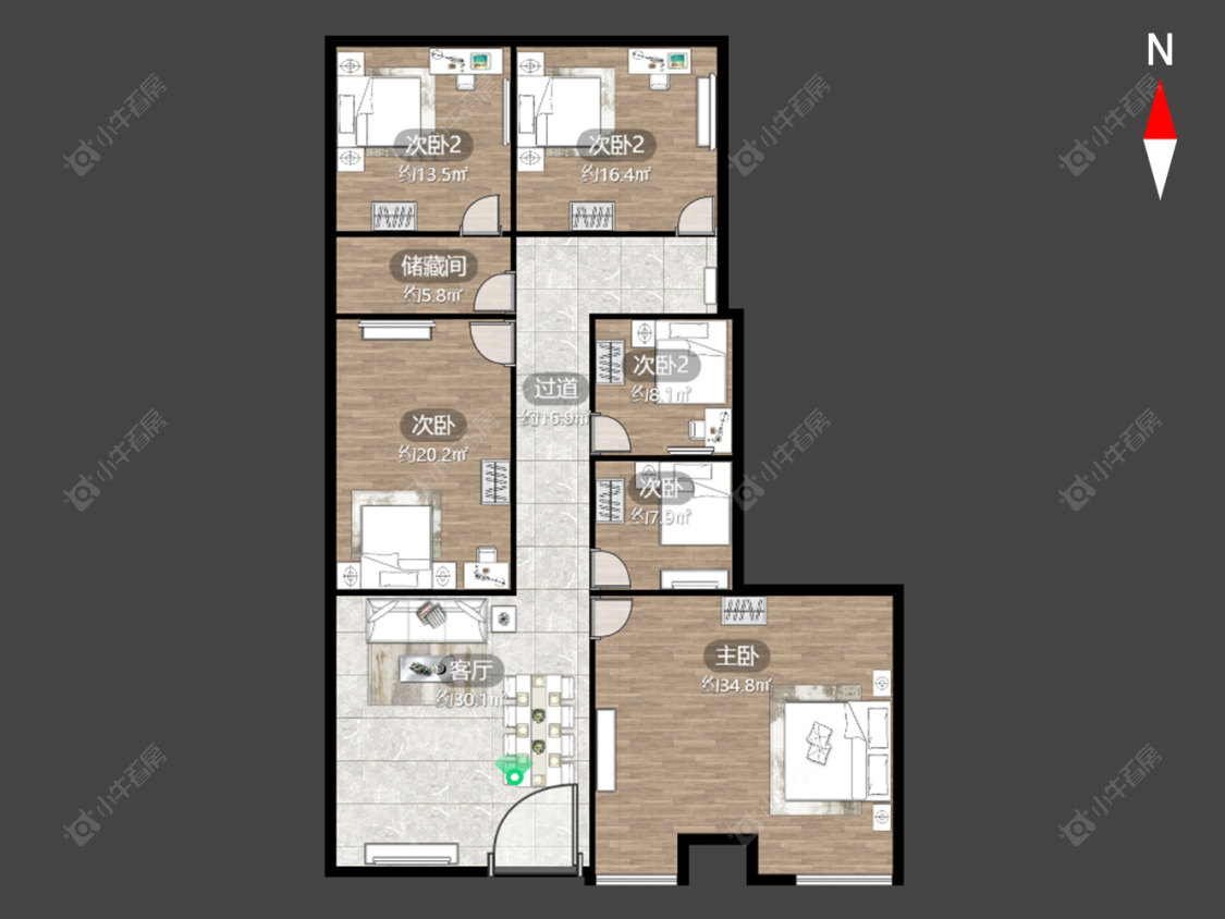 常州湖港名城在售二手房源户型图_小牛看房