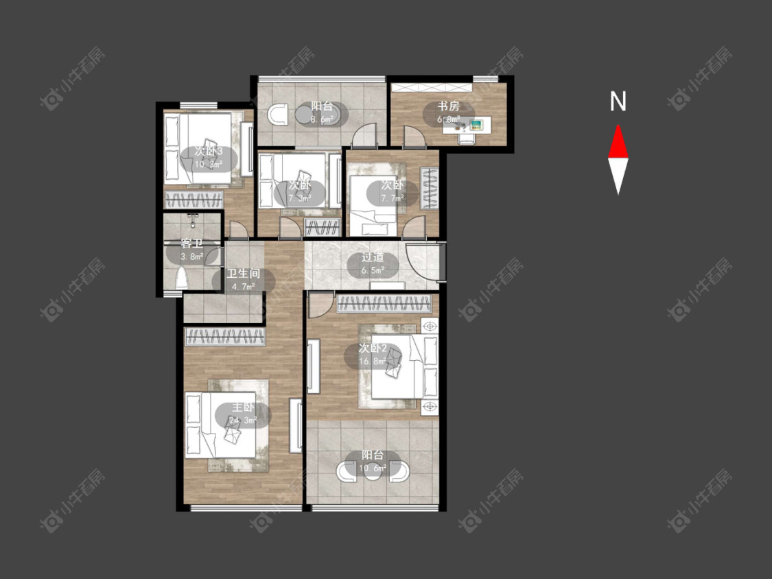 常州世茂香槟湖二期在售二手房源户型图_小牛看房