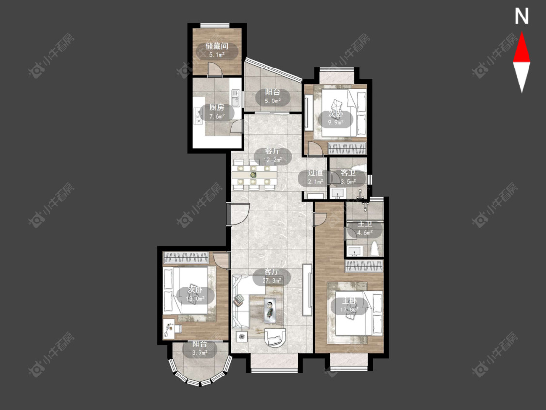 玉隆花园房源户型图 常州玉隆花园在售二手房源户型图_小牛看房