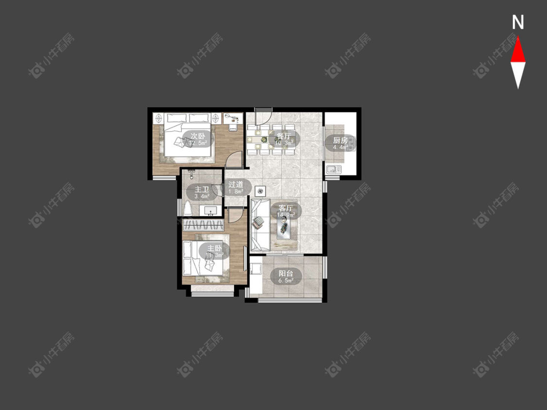 常州景瑞曦城在售二手房源户型图_小牛看房