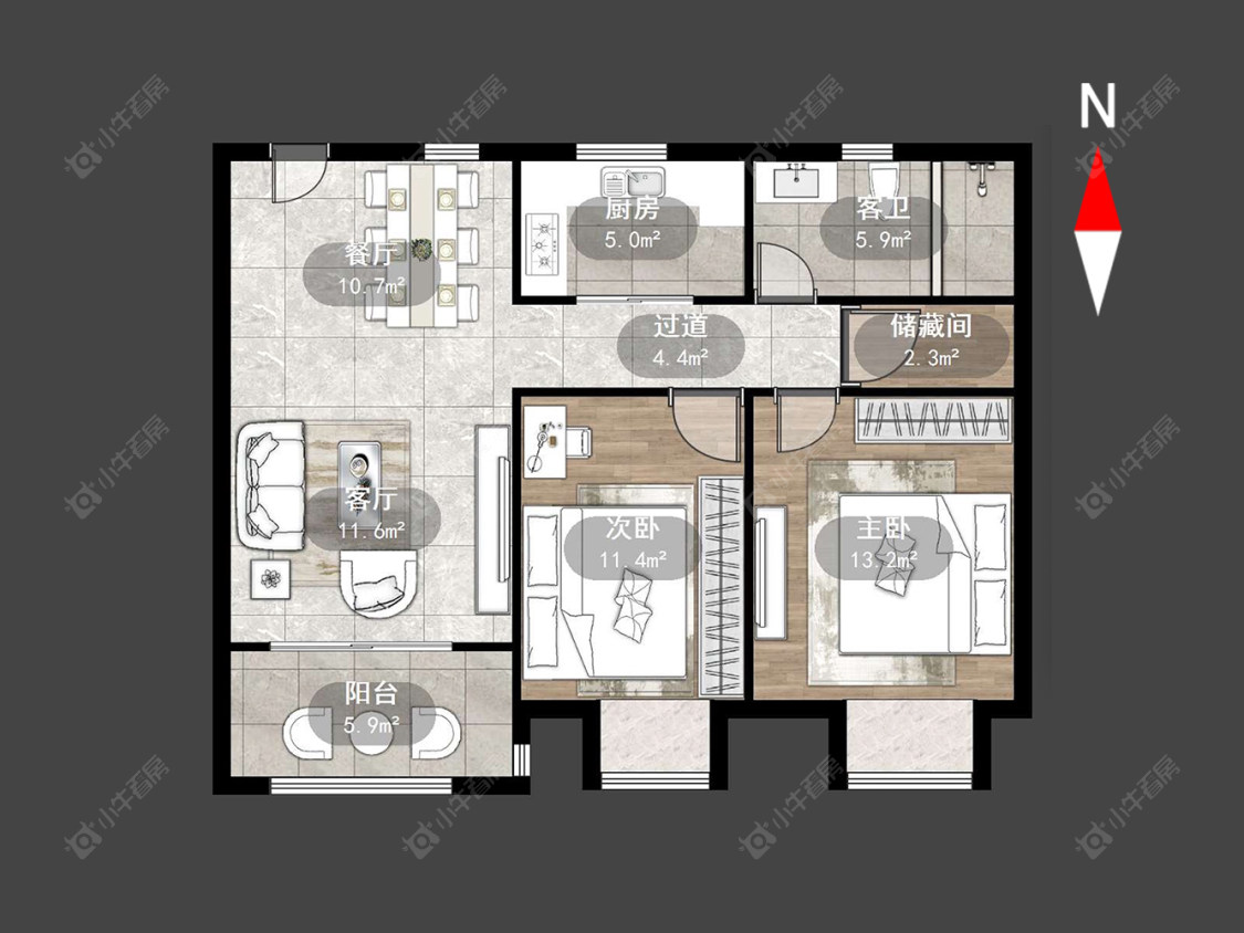 常州青竹苑B区在售二手房源户型图_小牛看房