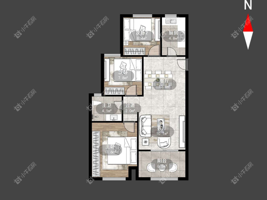 蔚蓝天地一二期房源户型图 常州蔚蓝天地一二期在租房源户型图_小牛看房