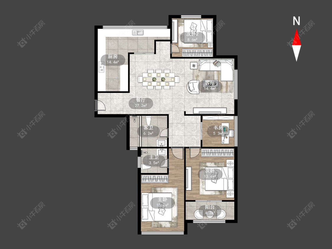 常州世纪华城西区在售二手房源户型图_小牛看房