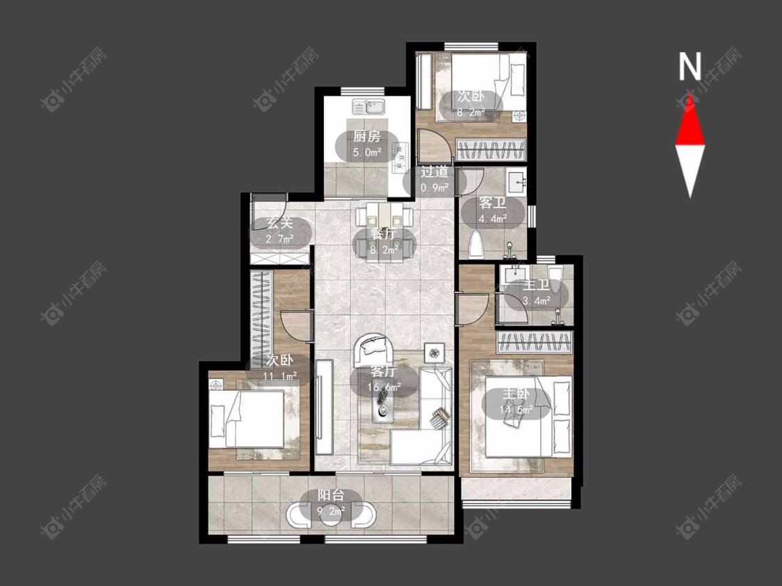常州新城华宇悦隽公馆在售二手房源户型图_小牛看房