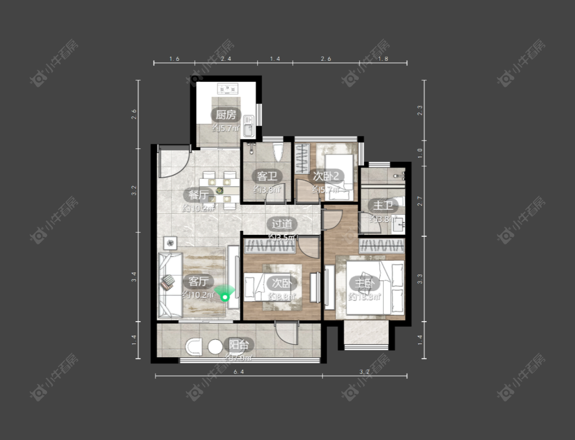 常州蓝光晶曜在售二手房源户型图_小牛看房
