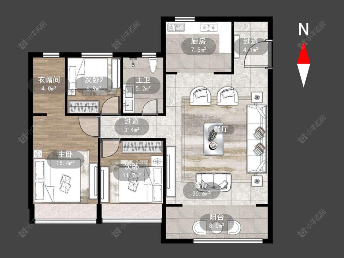中海桂语江南房源户型图 常州中海桂语江南在售二手房源户型图_小牛看房