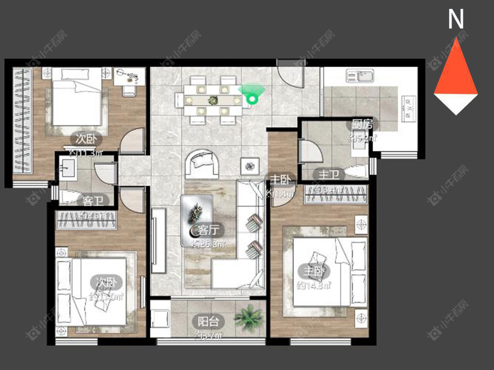 天安尚城二期房源户型图 常州天安尚城二期在售二手房源户型图_小牛看房