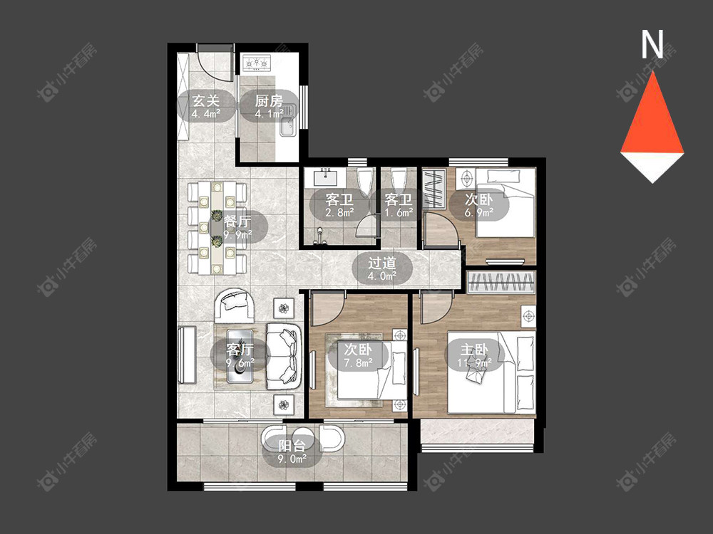 新城华宇悦隽公馆房源户型图 常州新城华宇悦隽公馆在售二手房源户型图_小牛看房