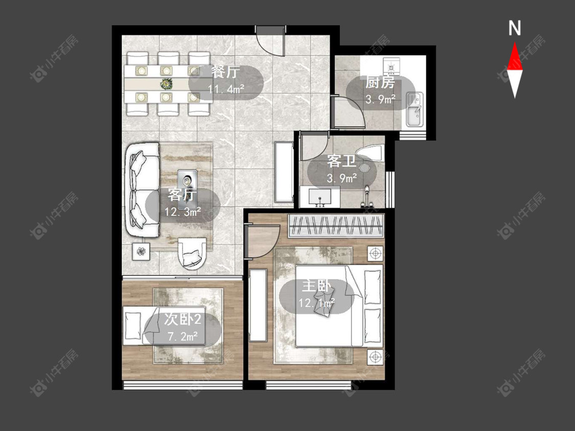 常州港龙紫荆城在售二手房源户型图_小牛看房