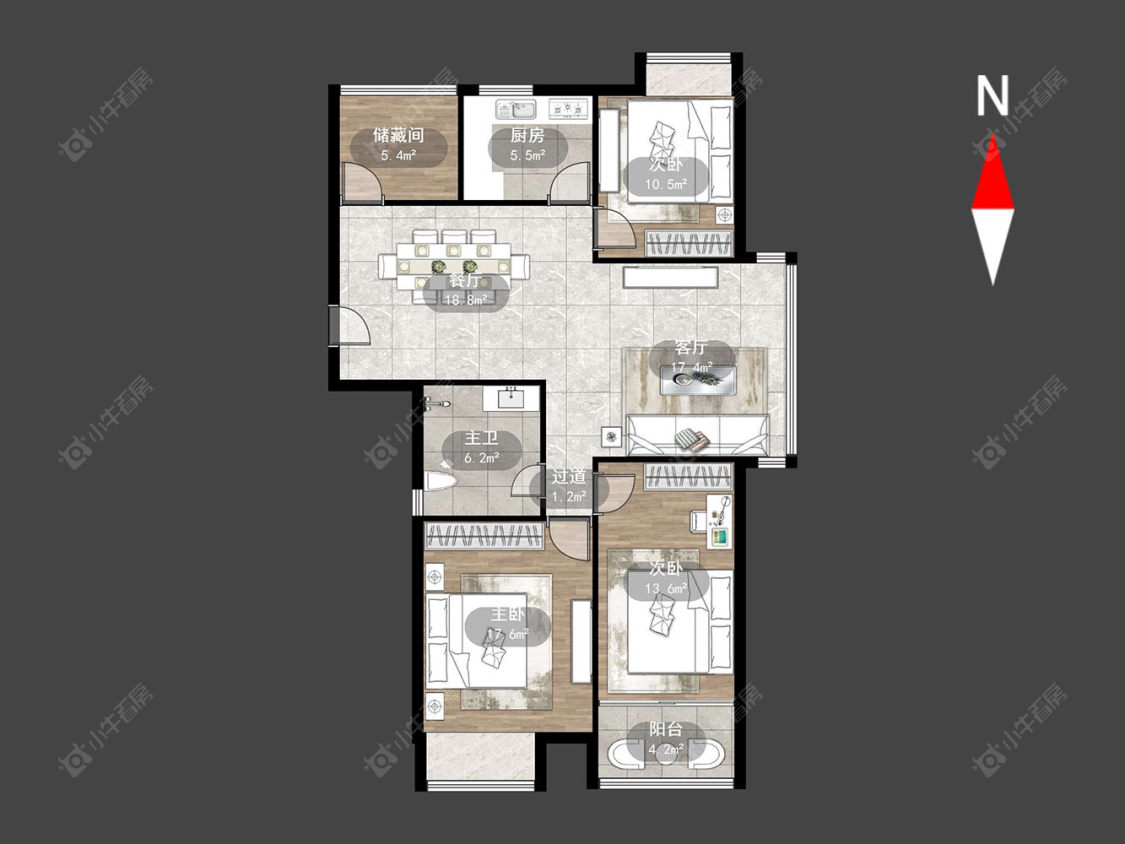 常州喜盈门花苑在售二手房源户型图_小牛看房