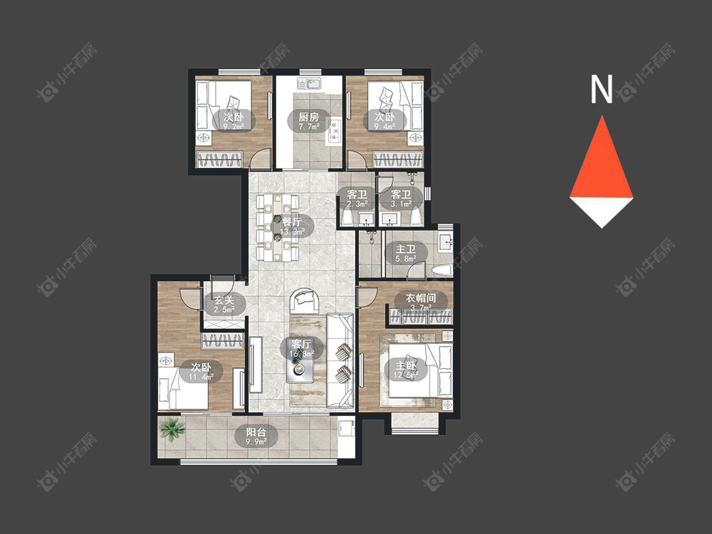 新城金樾房源户型图 常州新城金樾在售二手房源户型图_小牛看房