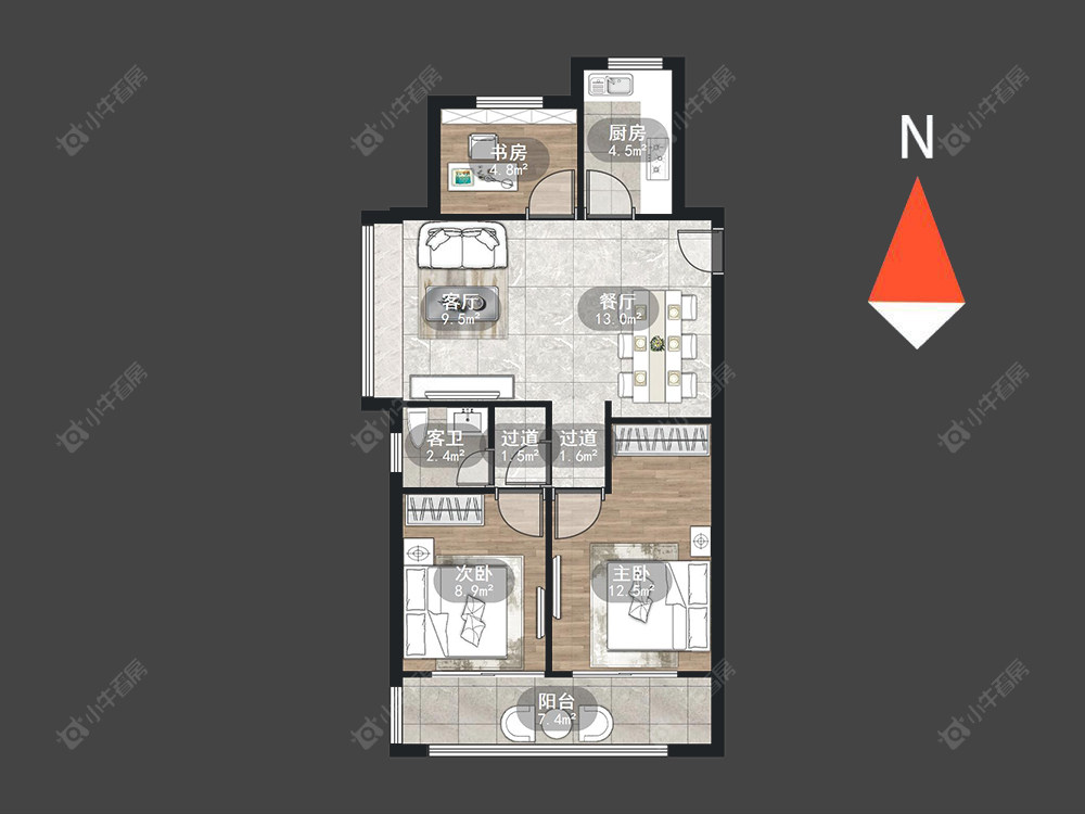 常州万科四季都会在售二手房源户型图_小牛看房