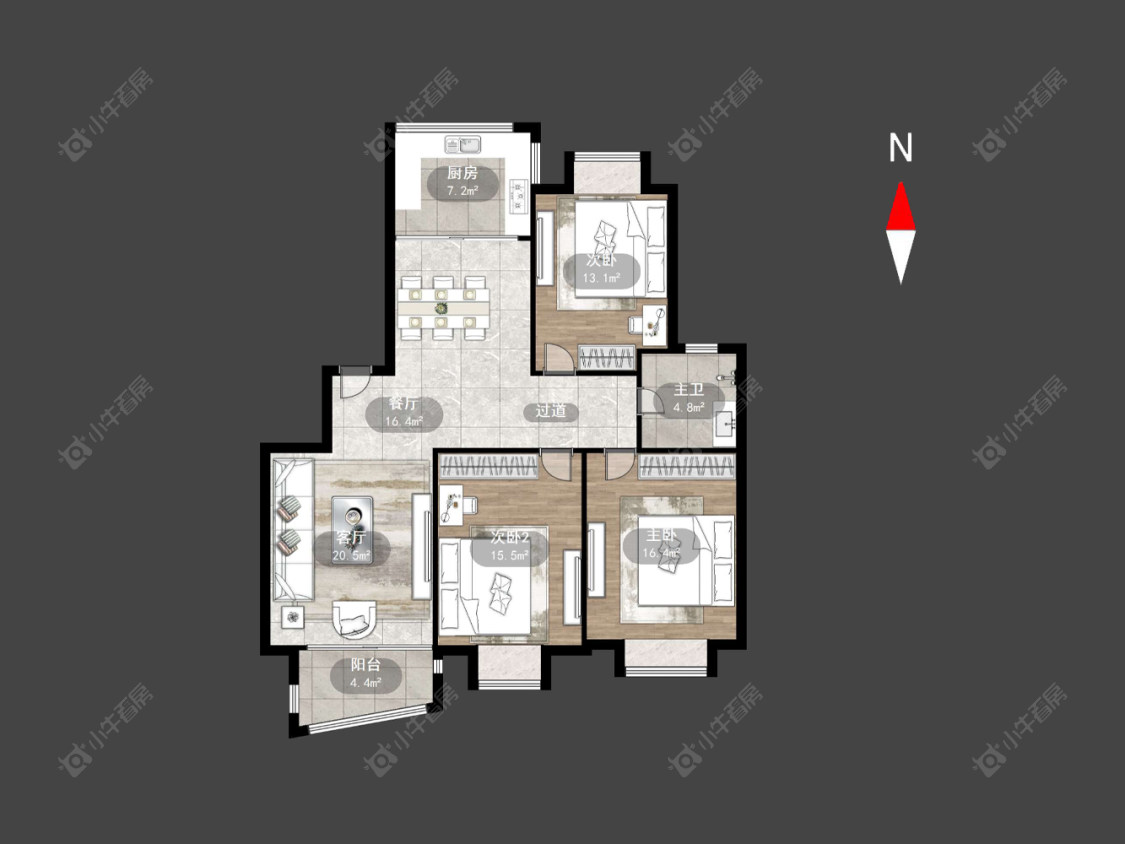 常州燕阳花园在售二手房源户型图_小牛看房