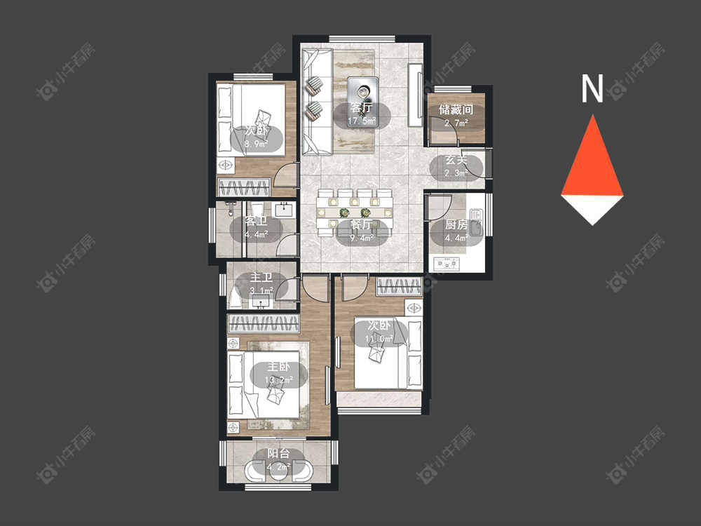 常州怡美花园在售二手房源户型图_小牛看房