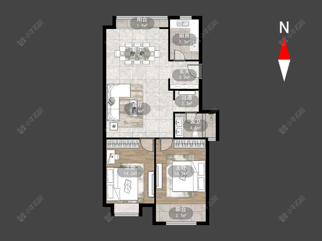 常州勤德家园在售二手房源户型图_小牛看房