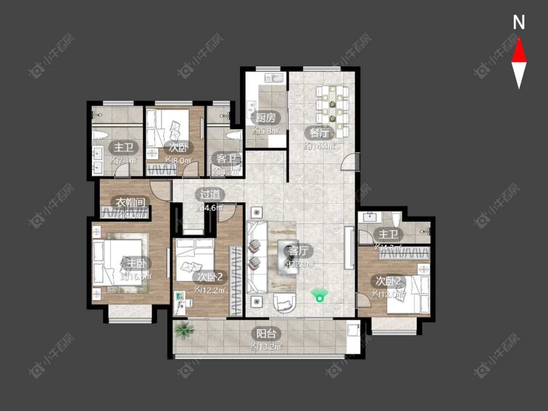 常州龙城金茂府西区在售二手房源户型图_小牛看房