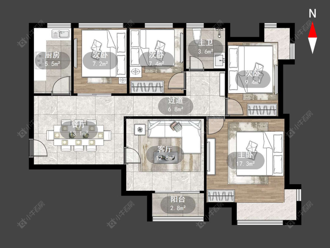 常州景瑞曦城在售二手房源户型图_小牛看房
