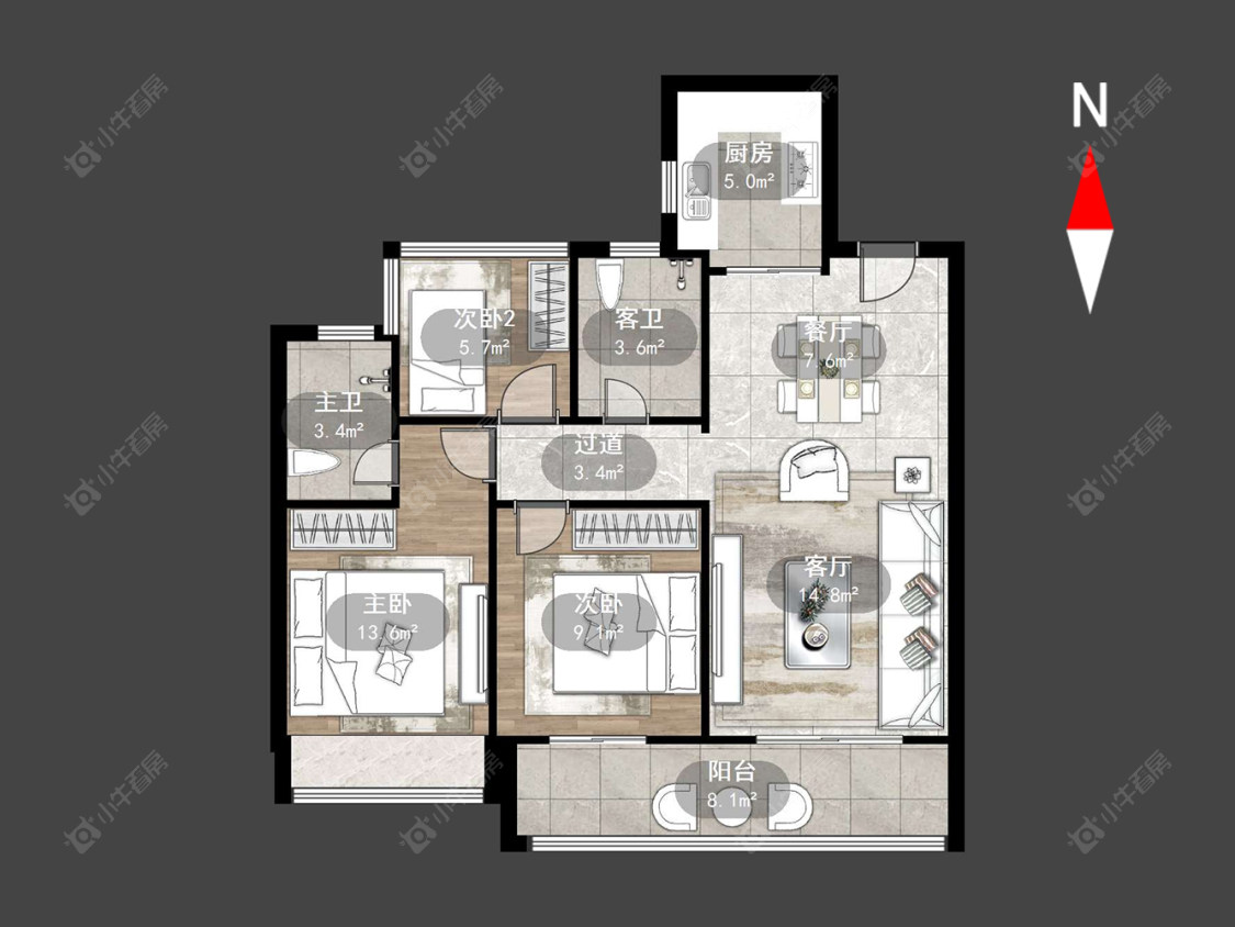 常州蓝光晶曜在售二手房源户型图_小牛看房