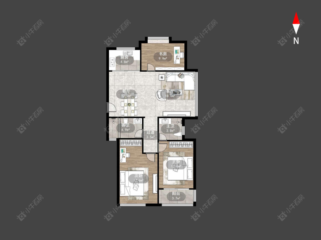 常州香梅花园在售二手房源户型图_小牛看房