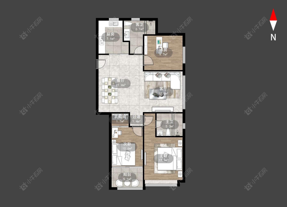 常州九洲新世界君玺在售二手房源户型图_小牛看房