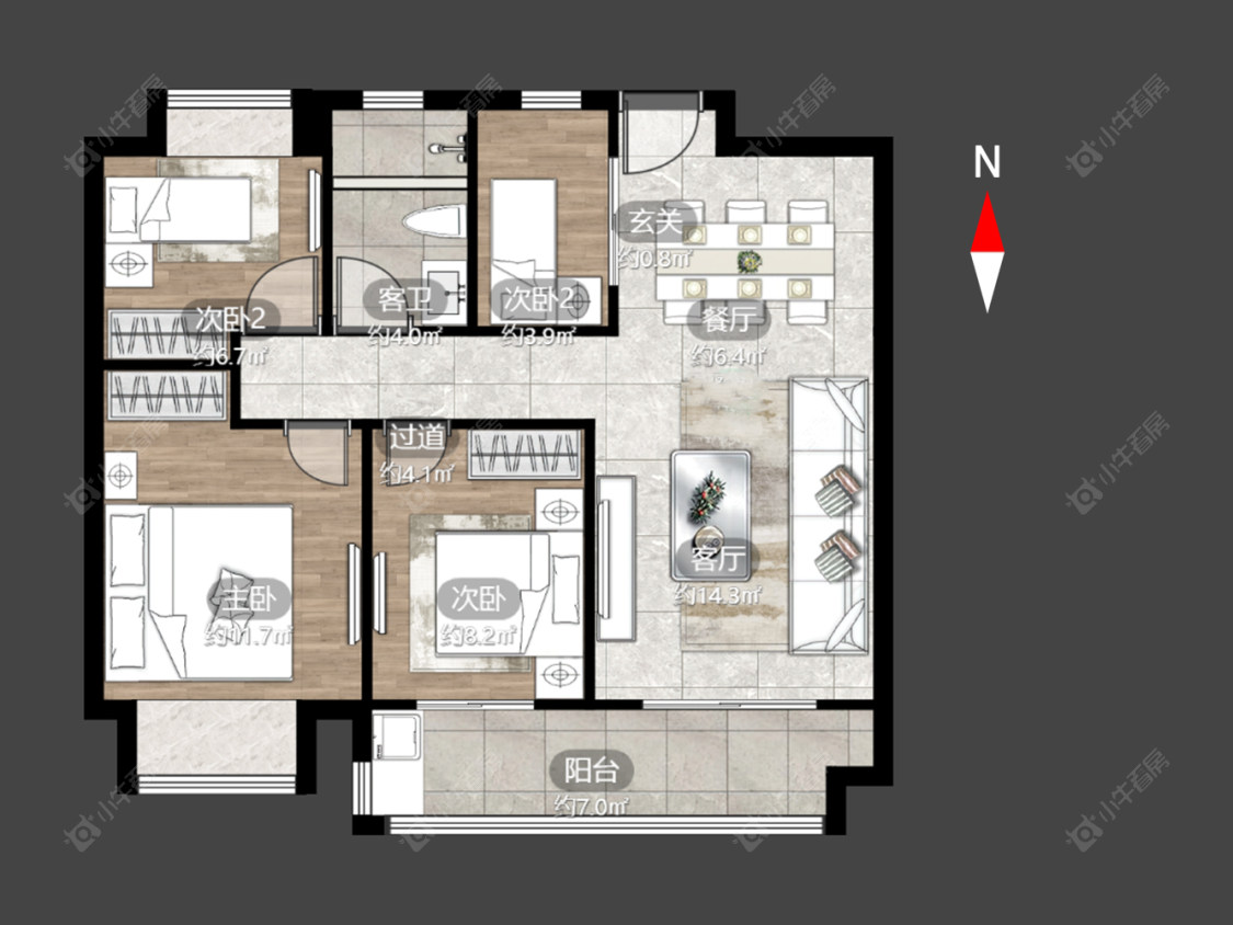 常州弘阳云峯在售二手房源户型图_小牛看房