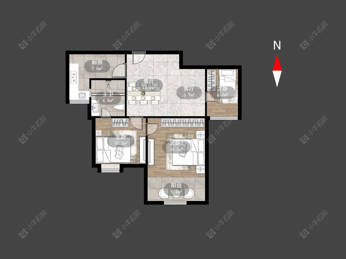 世茂香槟湖一期房源户型图 常州世茂香槟湖一期在售二手房源户型图_小牛看房